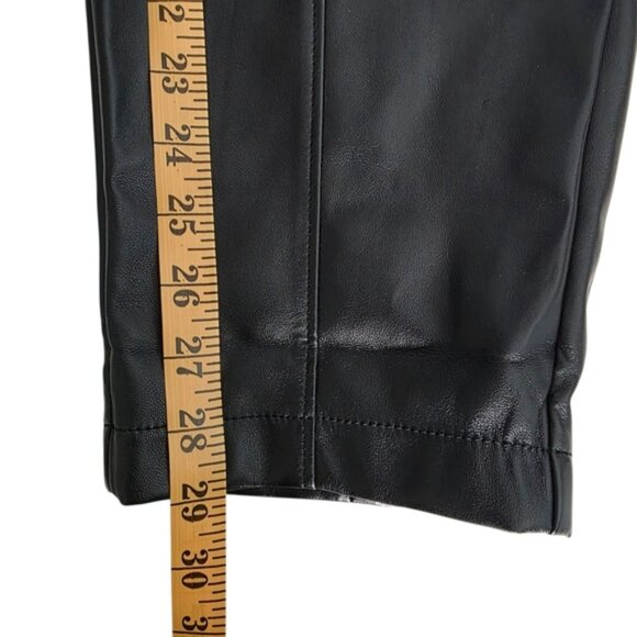 H by Halston Vegan Leather Black Cropped Ankle Pants XL - Picture 13 of 16